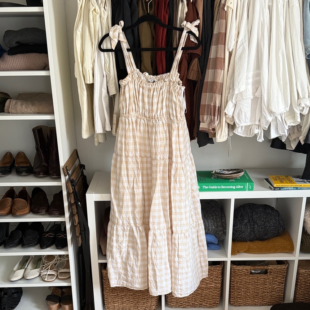 Made For Italic Beige Checkered Dress